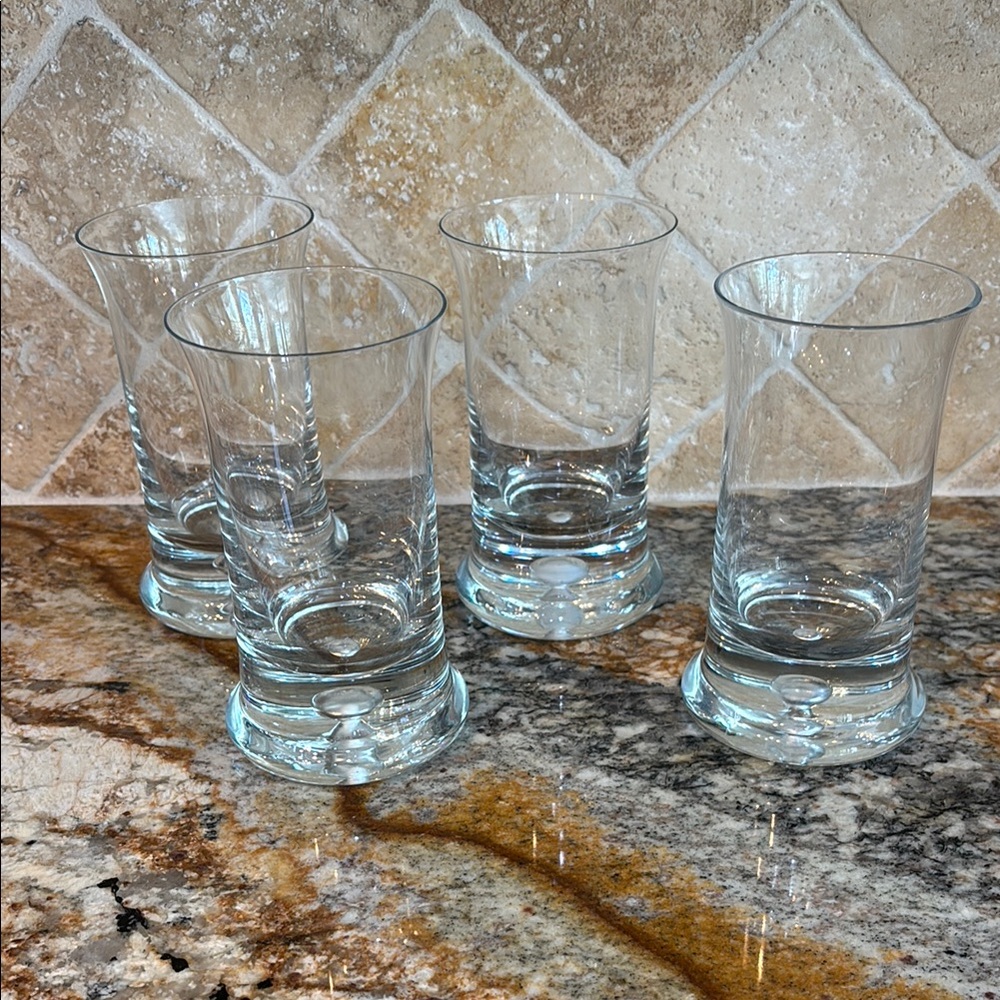 Elegant Vintage Clear Glass Tumbler Set (4)